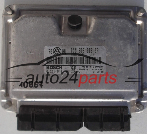 ECU CENTRALITA DE MOTOR VW VOLKSWAGEN PASSAT 1.9 TDI 038906019EP, BOSCH 0281010701, 28SA5254 (
