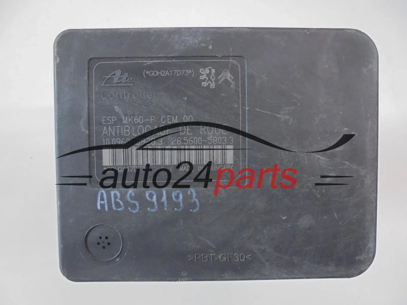 ABS POMPA I STEROWNIK CITROEN PEUGEOT 9676244380, 10.0206-0427.4, 10020604274, 10.0960-3927.3, 10096039273