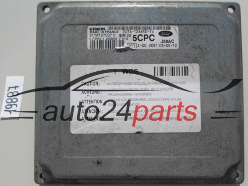 KOMPUTER STEROWNIK SILNIKA FORD FIESTA FUSION 1.6 SIEMENS S118107007 D, S118107007D, 2U7A-12A650-TD, 2U7A12A650TD, SIM22