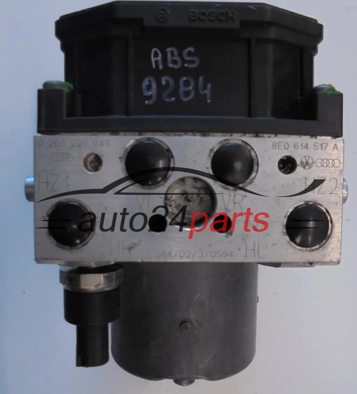 ABS POMPA I STEROWNIK AUDI A4 B6 BOSCH 0 265 225 045, 0265225045, 8E0 614 517 A, 8E0614517A, 0 130 108 078, 0130108078, 0 265 950 012, 0265950012