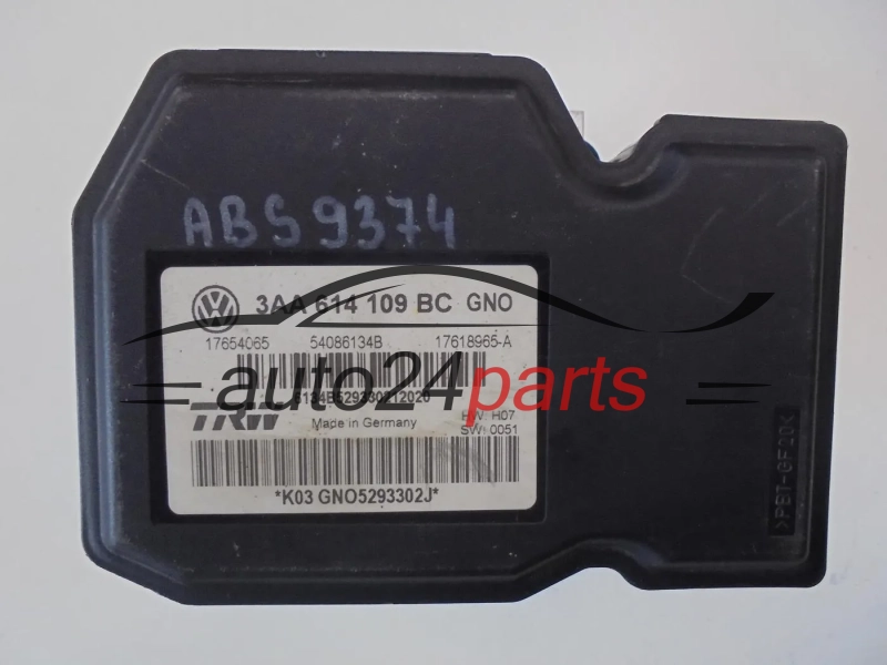 Pompa abs i sterownik VOLKSWAGEN 3AA614109BC 17654065