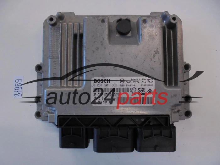 KOMPUTER STEROWNIK SILNIKA PEUGEOT 308 1.4 16V BOSCH 0 261 201 863, 0261201863, 96 662 358 80, 9666235880, 9663193780, MEV17.4