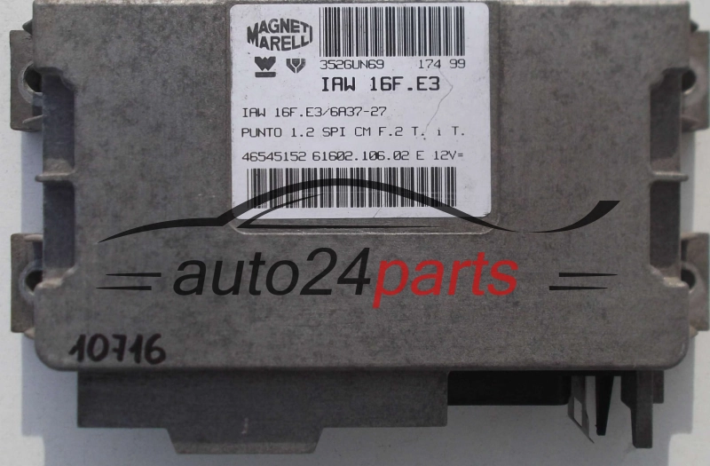 KOMPUTER STEROWNIK SILNIKA FIAT PUNTO 1.2 8V MAGNETI MARELLI IAW 16F.E3, IAW16FE3, 46545152, 61602.106.02, 6160210602
