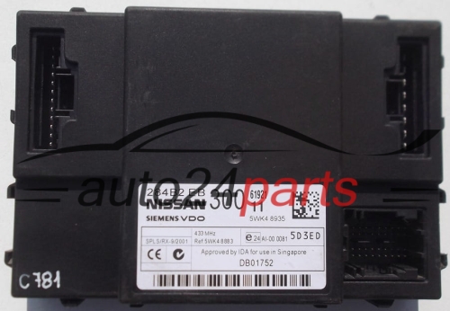CENTRALITA DE CONFORT NISSAN NAVARA SIEMENS 5WK4 8935, 5WK48935, 284B2EB300