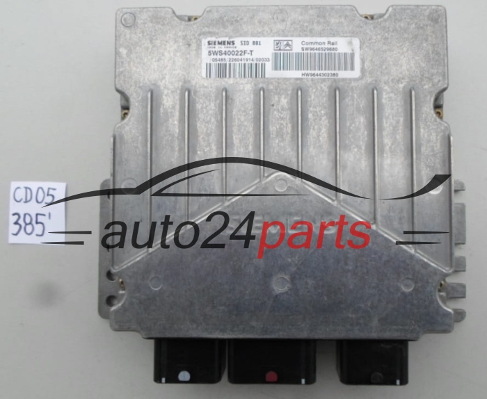 KOMPUTER STEROWNIK SILNIKA CITROEN C5 2.0 HDI SIEMENS 5WS40022F-T, 5WS40022FT, SW9646529680, HW9644302380, SID801
