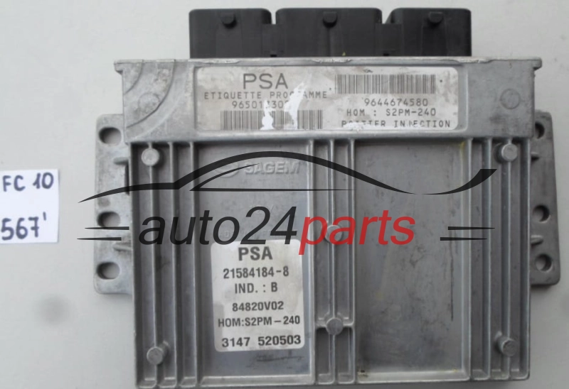 KOMPUTER STEROWNIK SILNIKA CITROEN PEUGEOT 21584184-8, 215841848, 9644674580, 9650133080