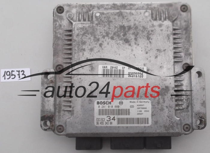 KOMPUTER STEROWNIK SILNIKA PEUGEOT 607 2.2 HDI BOSCH 0 281 010 880, 96 455 343 80