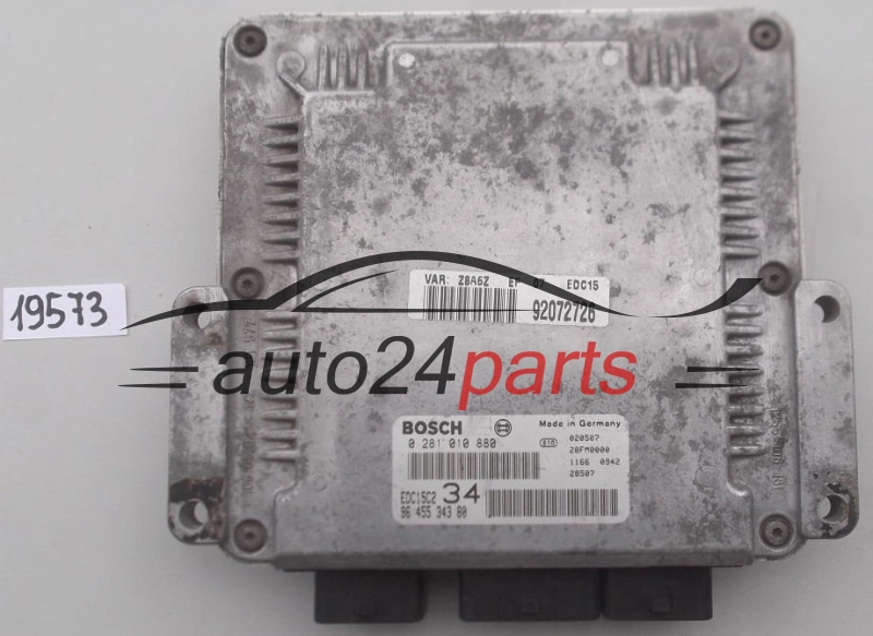 KOMPUTER STEROWNIK SILNIKA PEUGEOT 607 2.2 HDI BOSCH 0 281 010 880, 96 455 343 80