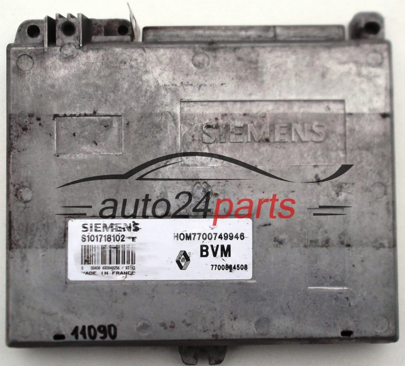 KOMPUTER STEROWNIK SILNIKA RENAULT CLIO 1.4, SIEMENS S101718102 E, S101718102E, HOM7700749946, 7700864508