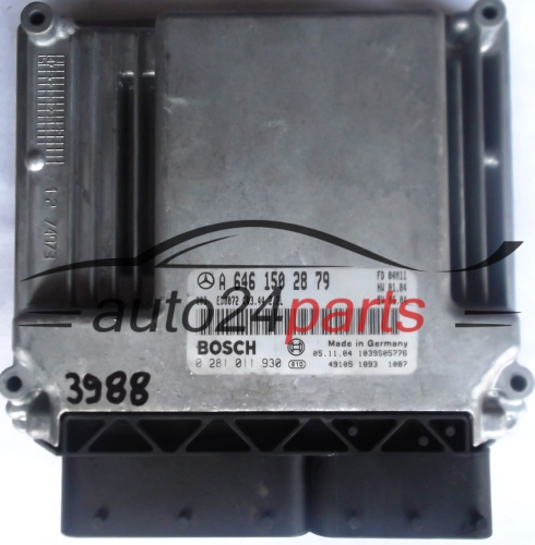 KOMPUTER STEROWNIK SILNIKA MERCEDES W203 200 CDI BOSCH 0281011930, 0 281 011 930, A6461502879, A 646 150 28 79, 6461502879, Q02 ED0072 CR3.44 1039S05776 