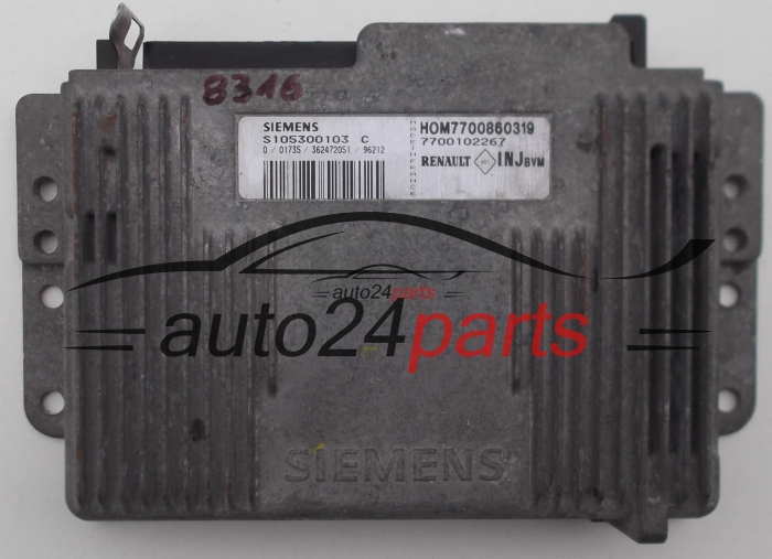 UCE CENTRALITA DE MOTOR RENAULT MEGANE 1.6 8V, SIEMENS S105300103 C, HOM7700860319, 700102267