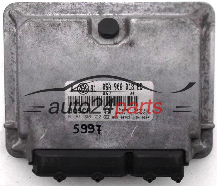 KOMPUTER STEROWNIK SILNIKA VW VOLKSWAGEN GOLF BORA 2.0 AQY 06A906018ED, 06A 906 018 ED, BOSCH 0261206322, 0 261 206 322, BENZIN V04 26SA5946 
