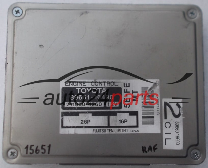 Centralita de motor TOYOTA PASEO 1.5, 89661-16490, 8966116490, 211000-4260, 2110004260, 5E-FE MT, 5EFEMT