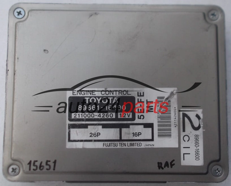 KOMPUTER STEROWNIK SILNIKA TOYOTA PASEO 1.5, 89661-16490, 8966116490, 211000-4260, 2110004260, 5E-FE MT, 5EFEMT
