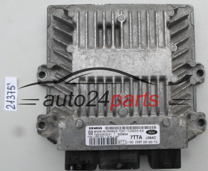 KOMPUTER STEROWNIK SILNIKA FORD FIESTA 1.4 TDCI SIEMENS 5WS40632A- T 5WS40632A-T SID 804 7TTA J38AC, 7S61-12A650-EA, 7S6112A650EA
