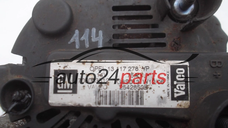 ALTERNATOR 1.3 CDTI Z13DTH OPEL ASTRA H 13117278 YP, 6204180 VALEO 2542850B, 75A 