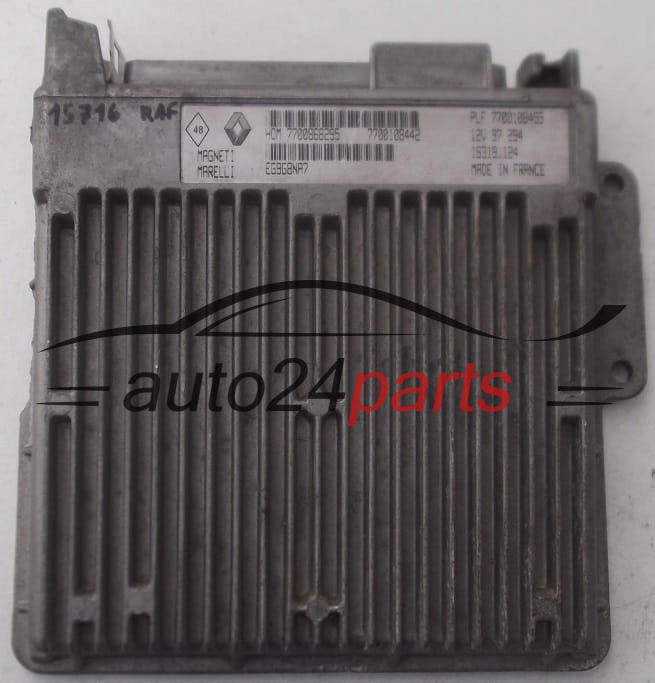 KOMPUTER STEROWNIK SILNIKA RENAULT CLIO 1.2, MAGNETI MARELLI 16319.124, 16319124, HOM 7700868295, 7700108442, 7700108455