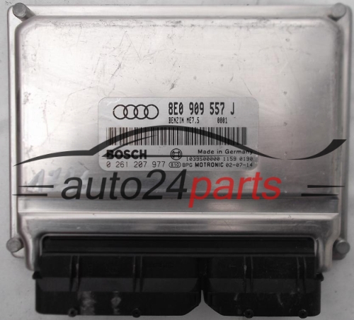 MOTORSTEUERGERÄT ECU STEUERGERÄT AUDI A4 A6 2.0 ALT 8E0909557J, 8E0 909 557 J, BOSCH 0261207977, 0 261 207 977 BENZIN ME7.5