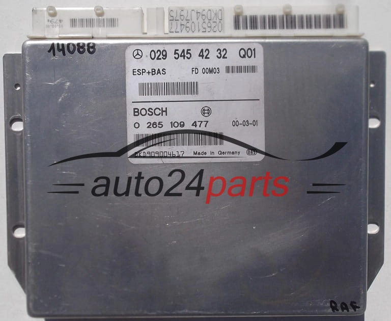 ABS STEROWNIK ESP + BAS MERCEDES W168 A-KLASA BOSCH 0265109477, 0 265 109 477, 0295454232, 029 545 42 32 Q01