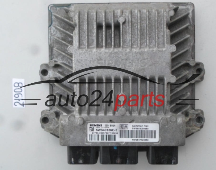 KOMPUTER STEROWNIK SILNIKA CITROEN PEUGEOT 2.0 HDI SIEMENS 5WS40136C-T, 5WS40136CT, SW9653059380, HW9647423380 