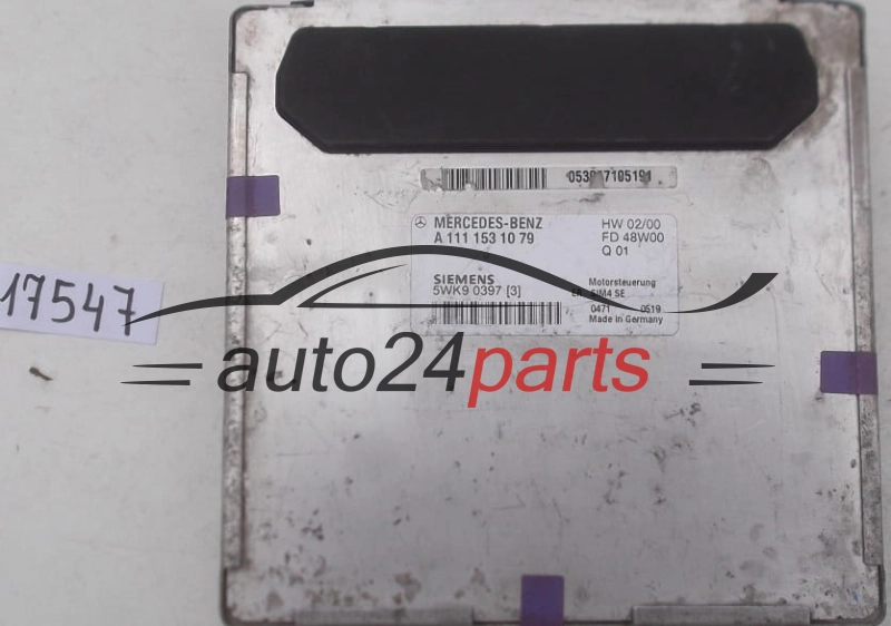 KOMPUTER STEROWNIK SILNIKA MERCEDES W203 C180 1.8 SIEMENS 5WK9 03 97, 5WK90397, A 111 153 10 79, A1111531079