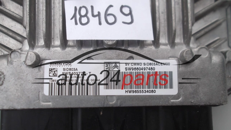 KOMPUTER STEROWNIK SILNIKA CITROEN C4 2.0 HDI SIEMENS 5WS40277G-T, 5WS40277GT, SW9660497480, HW9655534080, SID803A