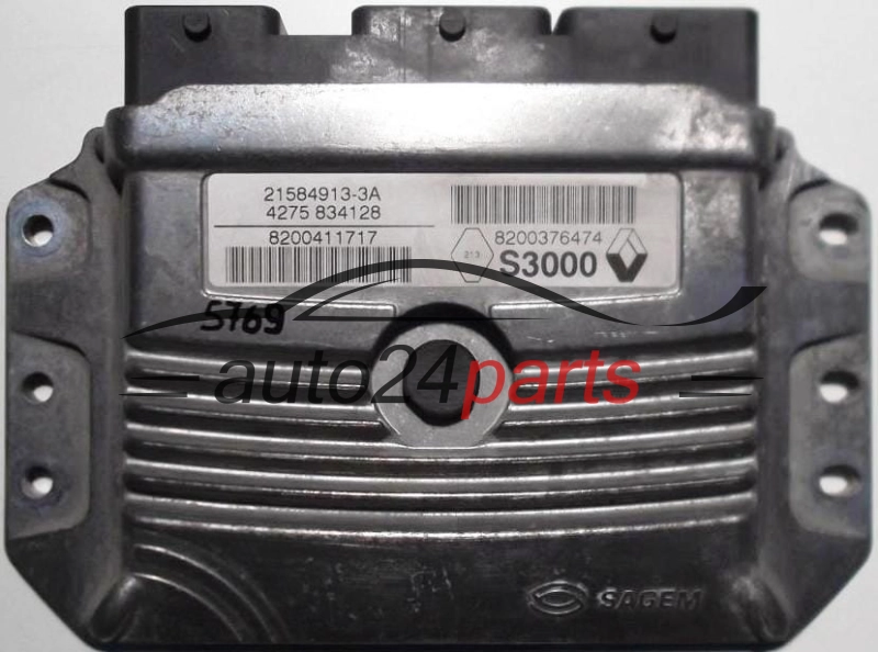KOMPUTER STEROWNIK SILNIKA RENAULT MODUS 1.4 SAGEM 21584913-3A, 8200411717, 8200376474