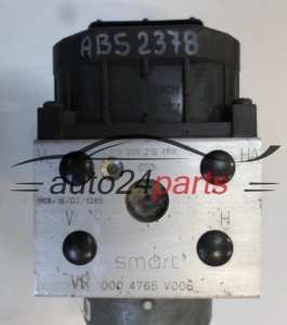 POMPE HYDRAULIQUE ET CALCULATEUR d'ABS SMART BOSCH 0 265 215 489, 0265215489, 000 4765 V006, 0004765V006, 0273004235