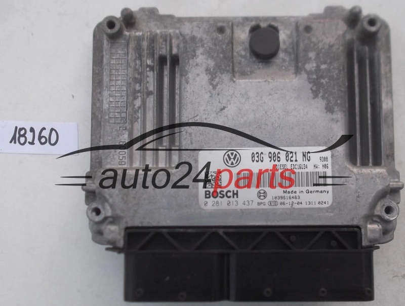 KOMPUTER STEROWNIK SILNIKA VOLKSWAGEN PASSAT 1.9 TDI BOSCH 0 281 013 437, 03G 906 021 NG,  EDC16U34