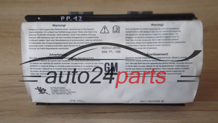 AIR BAG PODUSZKA POWIETRZNA PASAZERA AIRBAG W DESKE KONSOLE OPEL ZAFIRA B 13111177, 5199292