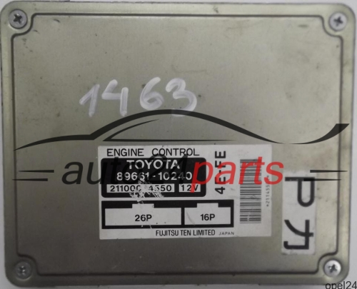 MOTORSTEUERGERÄT ECU STEUERGERÄT TOYOTA STERLET 1.3 16V 89661-10240, 211000 4550 4E-FE