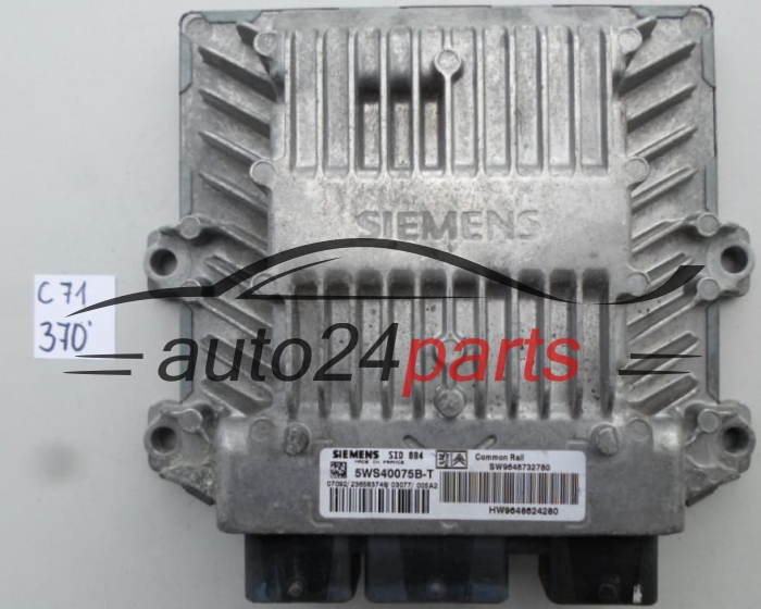 KOMPUTER STEROWNIK SILNIKA CITROEN PEUGEOT 1.4 HDI 5WS40075B-T, 5WS40075BT, SW9648732780, HW9648624280, SID 804 