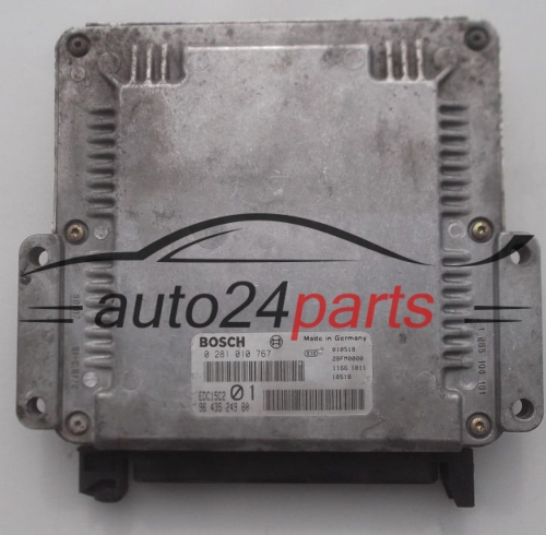 MOTORSTEUERGERÄT ECU STEUERGERÄT  PEUGEOT 206 2.0 HDI BOSCH 0 281 010 767, 96 435 249 80