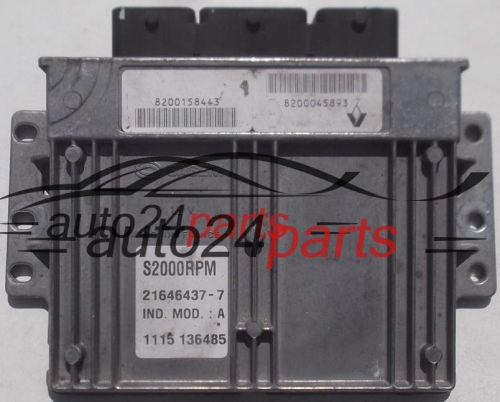CALCULATEUR MOTEUR RENAULT LAGUNA 1.8 SAGEM 21646437-7, 216464377, 8200158443, 8200045893 