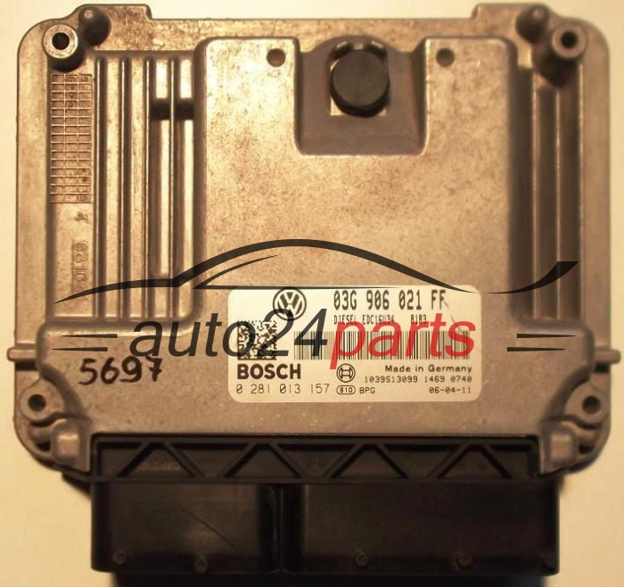 KOMPUTER STEROWNIK SILNIKA VW VOLKSWAGEN CADDY 1.9 TDI 03G906021FF, 03G 906 021 FF, BOSCH 0 281 013 157, 0281013157, DIESEL EDC16U34 8183, 1039S13099 
