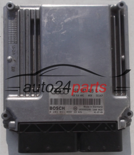 KOMPUTER STEROWNIK SILNIKA AUDI A8 4.0 TDI BOSCH 0 281 011 099,  4E0 907 409 B