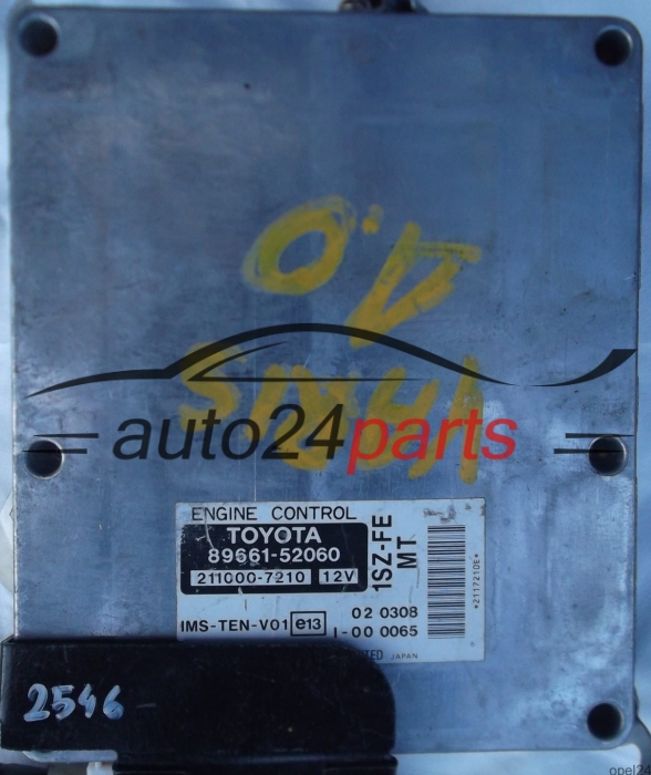CALCULATEUR MOTEUR TOYOTA YARIS 1.0 1SZ-FE FUJITSU 211000-7210 2110007210, 89661-52060 8966152060