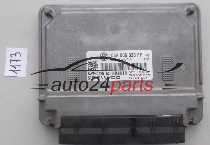 KOMPUTER STEROWNIK SILNIKA SEAT LEON 1.6 06A 906 033 FF, 06A906033FF, SIEMENS 5WP40455 02, 5WP4045502, SIMOS 7.1A 