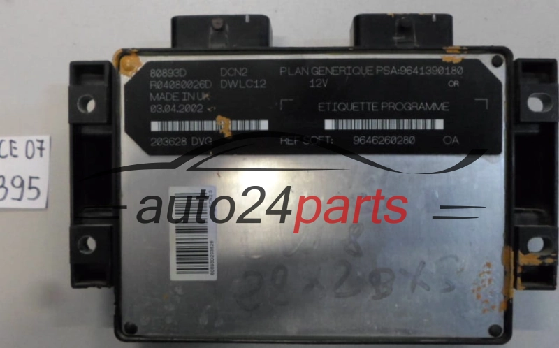 KOMPUTER STEROWNIK SILNIKA PEUGEOT PARTNER 1.9 D LUCAS R04080026D, PSA 9641390180, SOFT 9646260280, DCN2, DWLC12