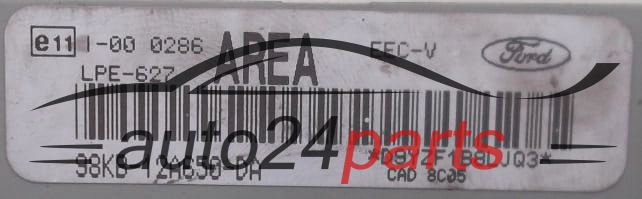KOMPUTER STEROWNIK SILNIKA FORD KA 1.3, 98KB-12A650-DA, 98KB12A650DA, AREA 