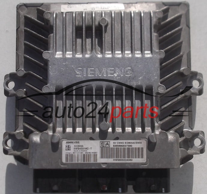 ECU CENTRALITA DE MOTOR CITROEN PEUGEOT 2.0 HDI SIEMENS VDO 5WS40316C-T, 5WS40316CT, SW9660507580, HW9655534080, SID803A