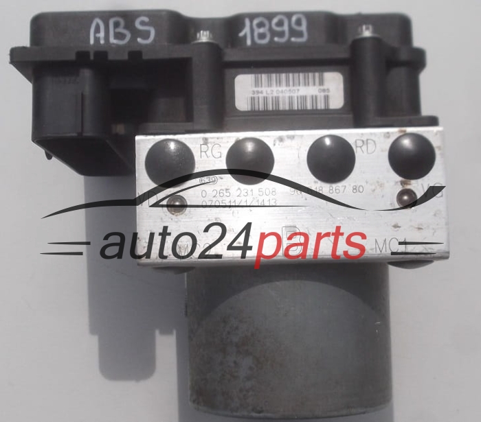 ABS HYDRAULIK-AGGREGAT MIT STEUERGERAET CITROEN PEUGEOT BOSCH 0 265 231 508,  96 618 867 80