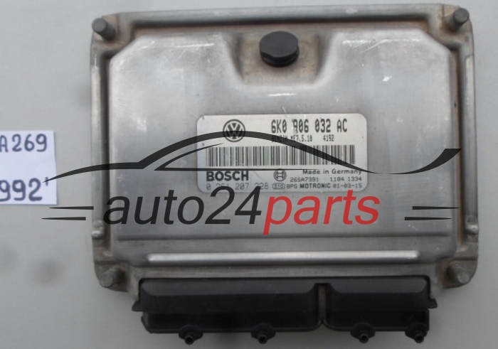 SEAT IBIZA 1.4 8V MPI, 6K0 906 032 AC, 6K0906032AC, BOSCH 0 261 207 228, 0261207228, 26SA7391, ME7.5.10 
