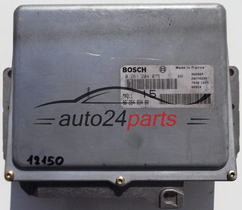 KOMPUTER STEROWNIK SILNIKA PEUGEOT, CITROEN BERLINGO PARTNER 1.1, BOSCH 0 261 204 075, 0261204075, MA3.1 15, 96 254 934 80, 9625493480 