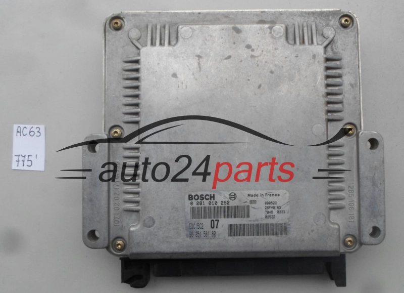  PEUGEOT 307 2.0 HDI BOSCH 0 281 010 252, 0281010252, 96 351 581 80, 9635158180, EDC15C2