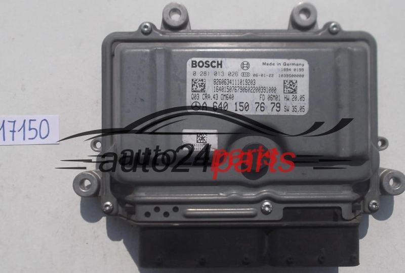 ECU CENTRALITA DE MOTOR MERCEDES A180 BOSCH 0 281 013 026, 0281013026, A 640 150 76 79, A6401507679, 6401507679 