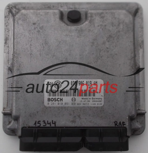 KOMPUTER STEROWNIK SILNIKA VW VOLKSWAGEN GOLF 1.9 TDI BOSCH 0 281 010 091,  038 906 019 AM
