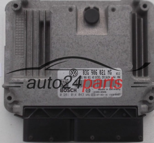  MOTORSTEUERGERÄT ECU STEUERGERÄT VW VOLKSWAGEN TOURAN 1.9 TDI 03G906021MG, 03G 906 021 MG, 03G906021AB, BOSCH 0281014043, 0 281 014 043, DIESEL EDC16U34