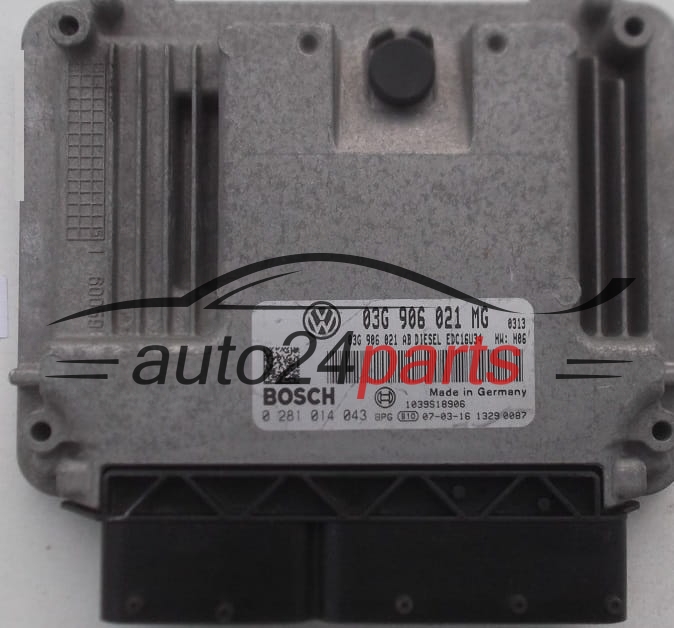  MOTORSTEUERGERÄT ECU STEUERGERÄT VW VOLKSWAGEN TOURAN 1.9 TDI 03G906021MG, 03G 906 021 MG, 03G906021AB, BOSCH 0281014043, 0 281 014 043, DIESEL EDC16U34