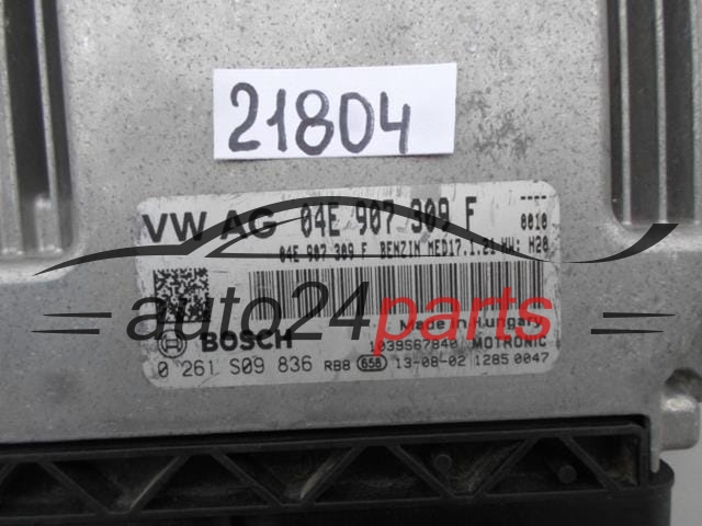 CALCULATEUR MOTEUR VW VOLKSWAGEN 1.4 TSI BOSCH 0 261 S09 836, 0261S09836, 04E 907 309 F, 04E907309F, MED17.1.21